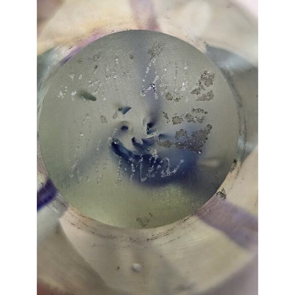 Vintage MSH Paperweight Signed 1986 Mount St Helen Ash Vines Art Glass Egg Shape - Picture 6 of 9